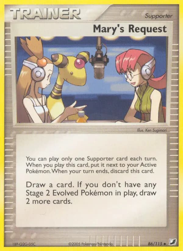 Mary's Request — Unseen Forces 86 Pokémon card