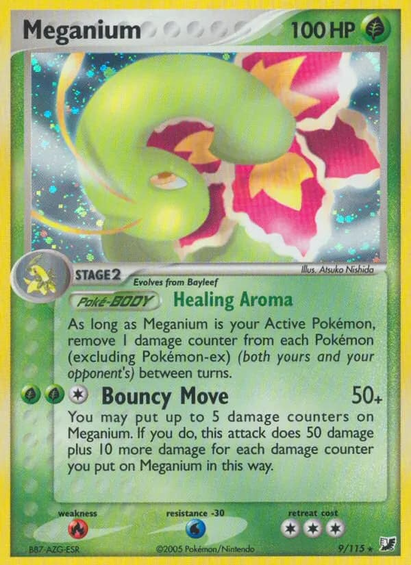 Meganium — Unseen Forces 9 Pokémon card