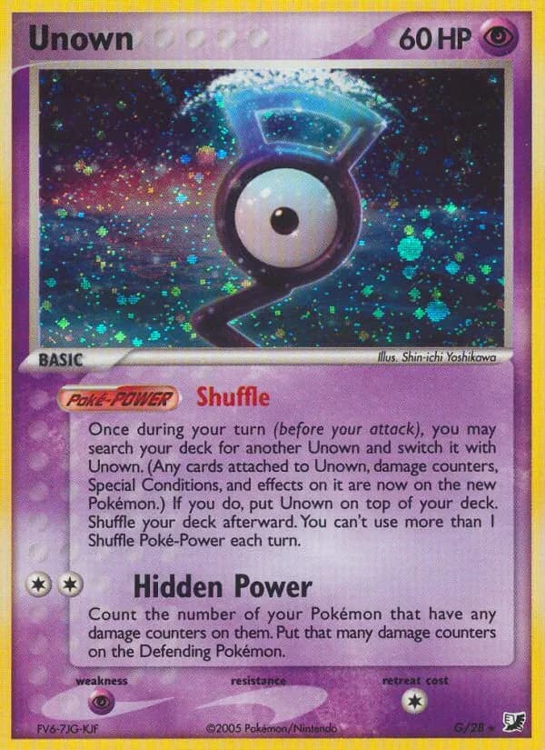 Unown — Unseen Forces G Pokémon card
