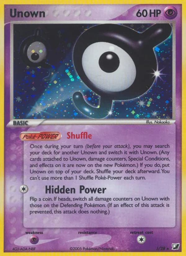 Unown — Unseen Forces J Pokémon card