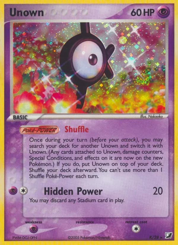Unown — Unseen Forces K Pokémon card
