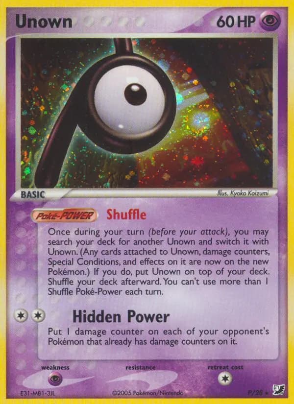 Unown — Unseen Forces P Pokémon card