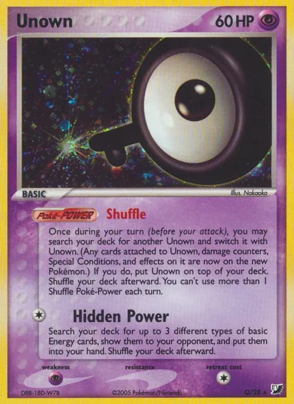 Unown — Unseen Forces Q Pokémon card