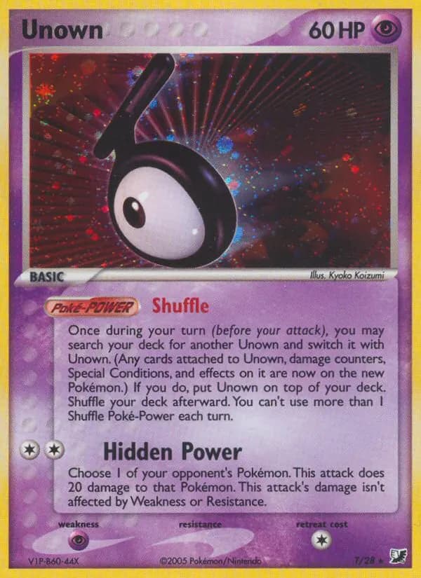 Unown — Unseen Forces T Pokémon card