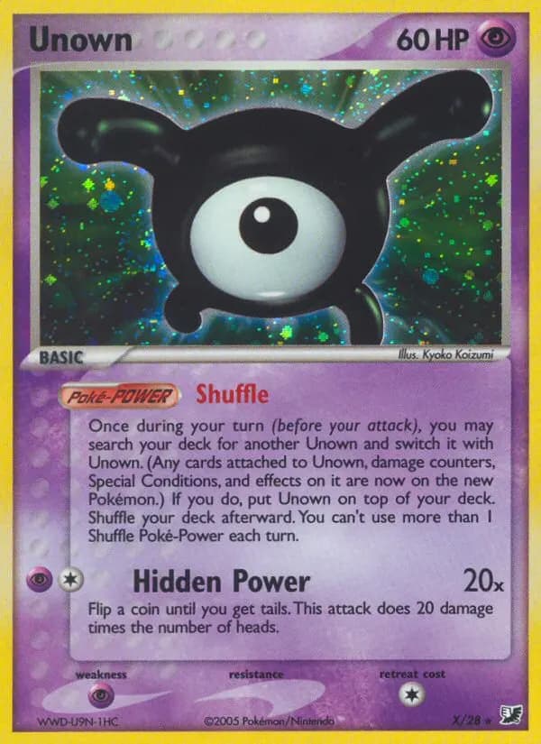 Unown — Unseen Forces X Pokémon card