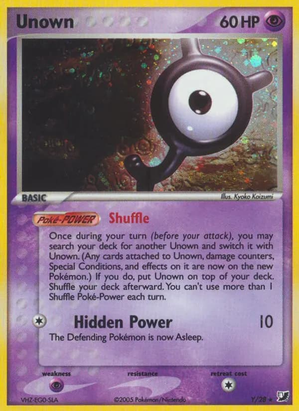 Unown — Unseen Forces Y Pokémon card