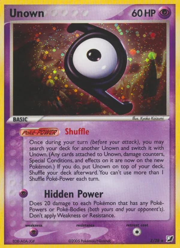 Unown — Unseen Forces Z Pokémon card