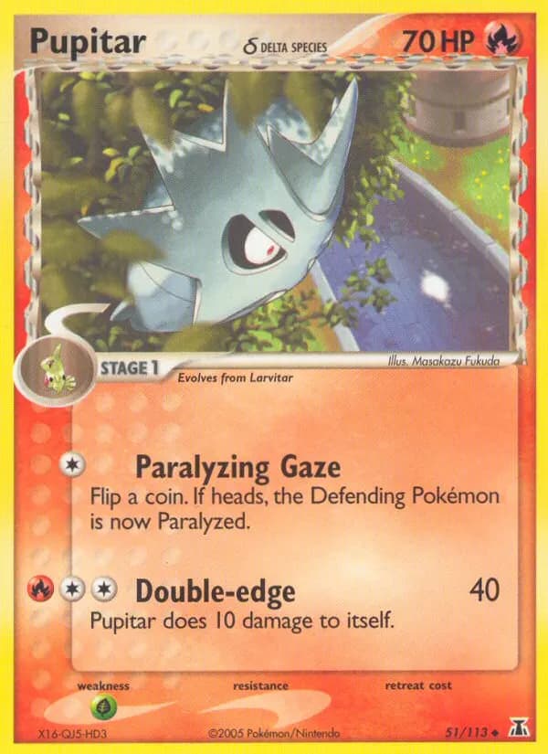 Pupitar δ — Delta Species 51 Pokémon card