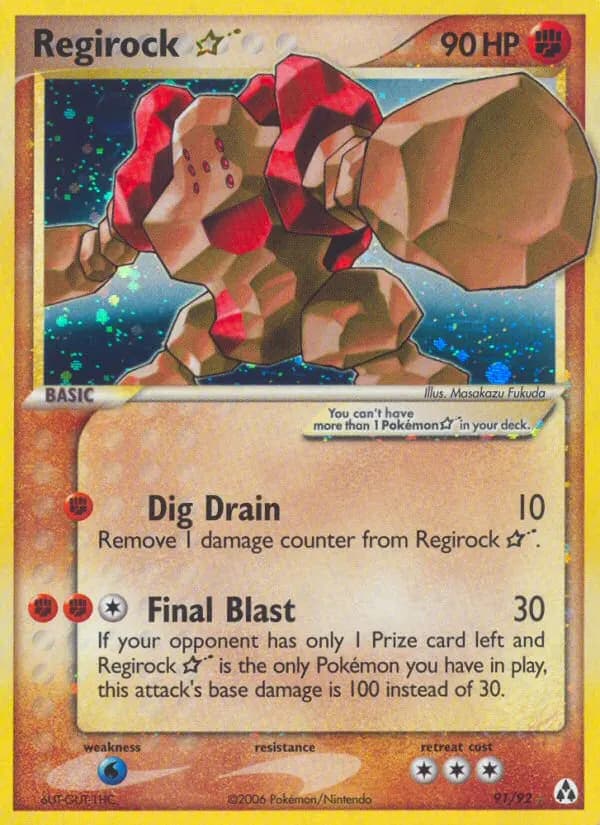 Regirock ☆ — EX Legend Maker 91 German Pokémon card