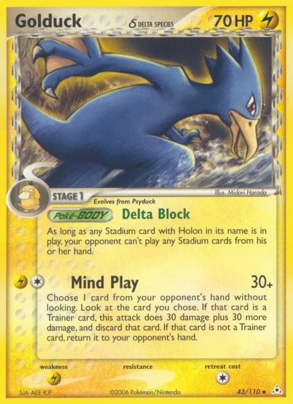 Golduck δ — Holon Phantoms 43 Pokémon card