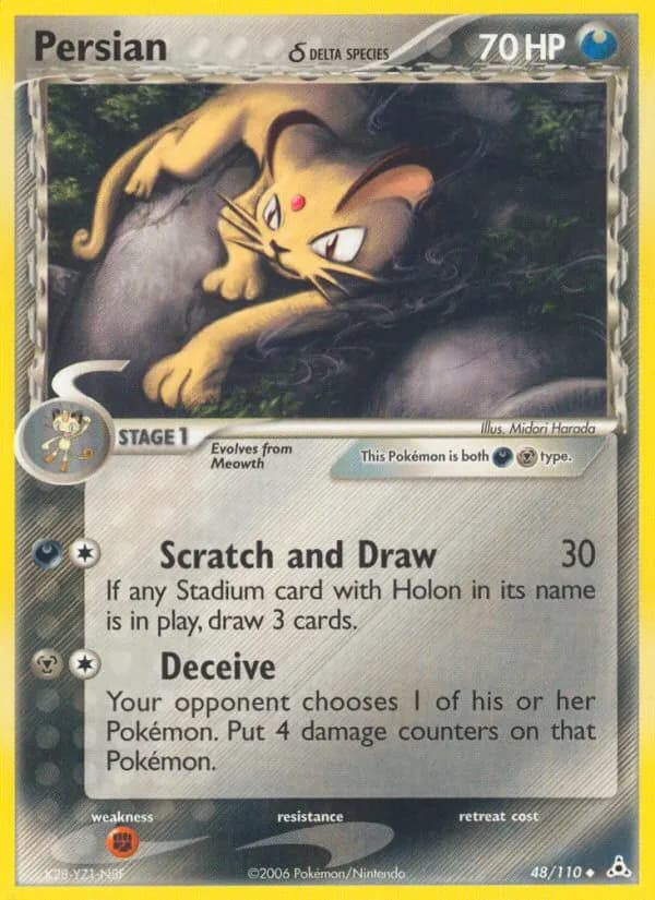 Persian δ — Holon Phantoms 48 Pokémon card