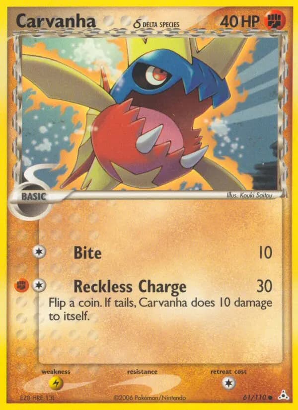 Carvanha δ — Holon Phantoms 61 Pokémon card
