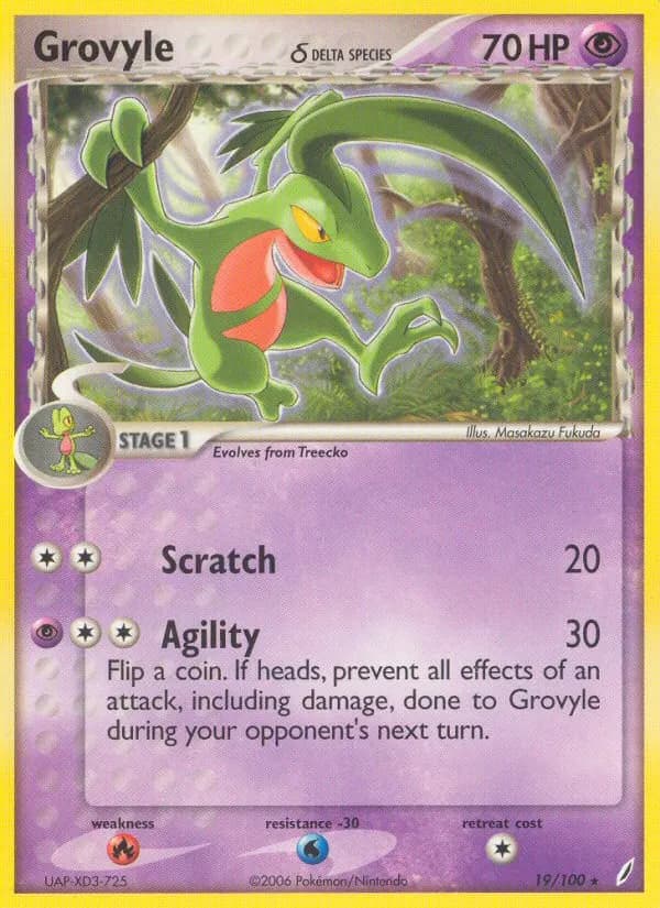 Grovyle δ — Crystal Guardians 19 Pokémon card