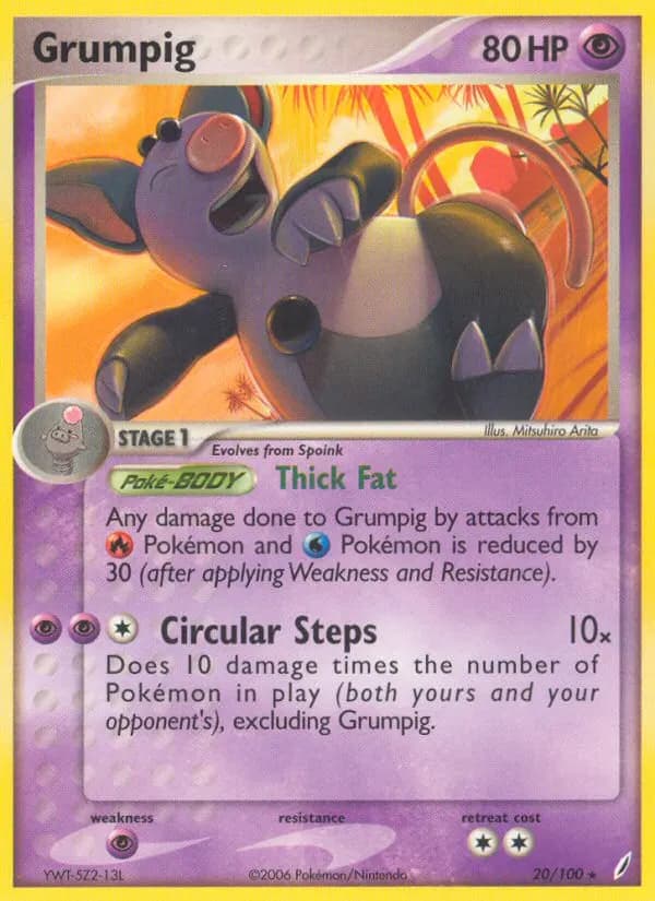 Grumpig — Crystal Guardians 20 Pokémon card
