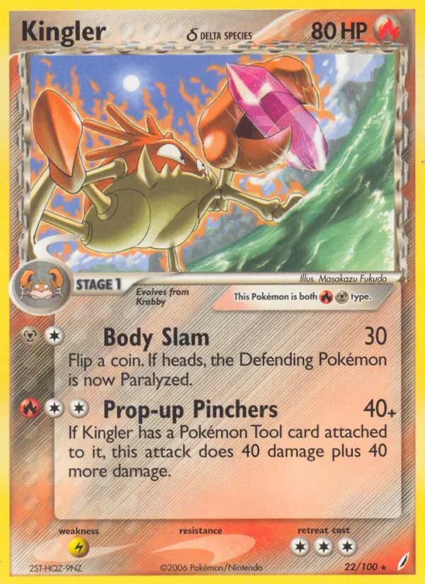 Kingler δ — Crystal Guardians 22 Pokémon card