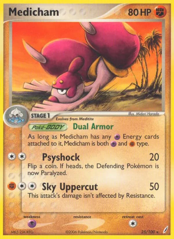 Medicham — Crystal Guardians 25 Pokémon card