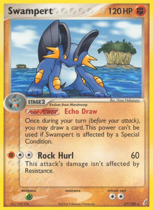 Swampert — Crystal Guardians 27 Pokémon card
