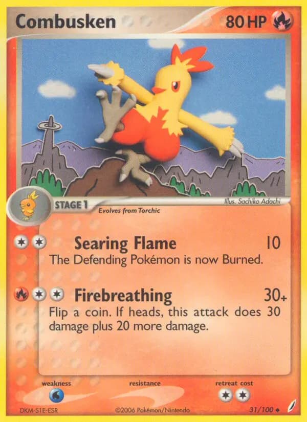 Combusken — Crystal Guardians 31 Pokémon card