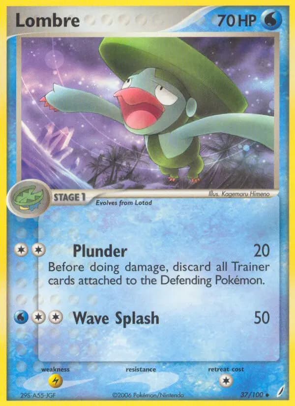 Lombre — Crystal Guardians 37 Pokémon card