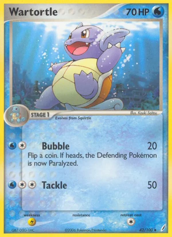 Wartortle — Crystal Guardians 42 Pokémon card