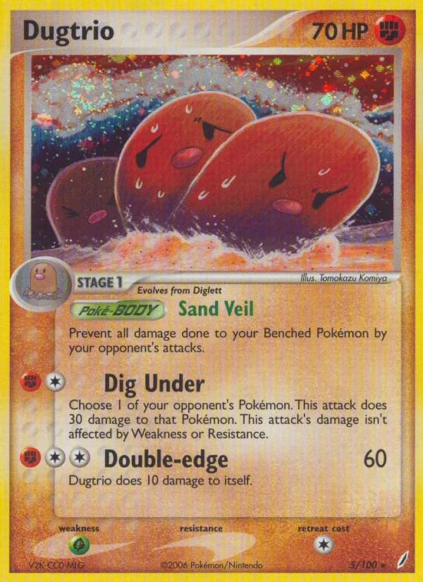 Dugtrio — Crystal Guardians 5 Pokémon card