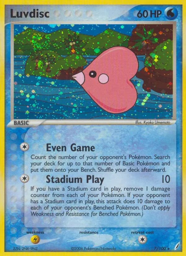 Luvdisc — Crystal Guardians 7 Pokémon card