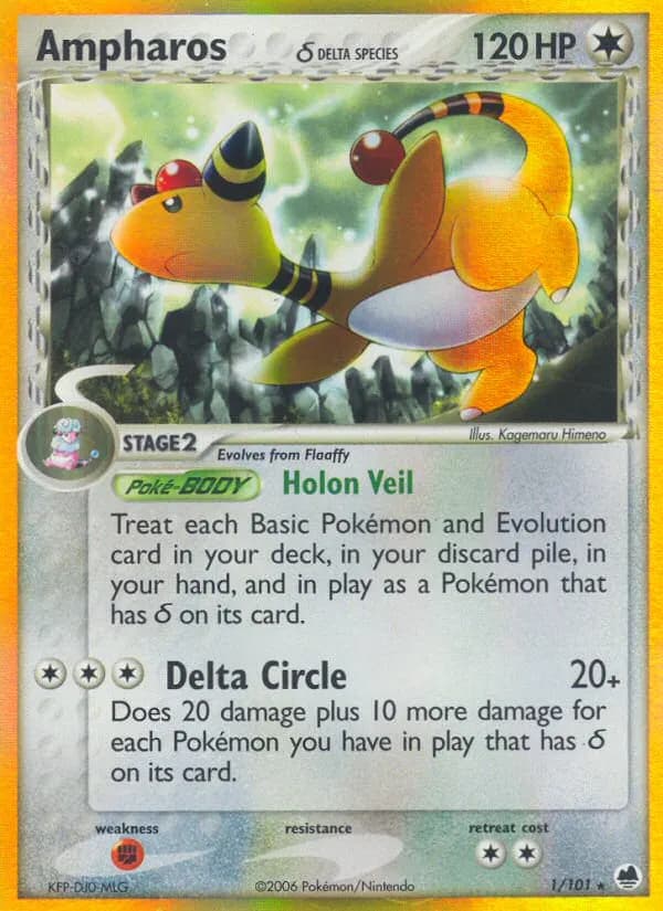 Ampharos δ — Dragon Frontiers 1 Pokémon card