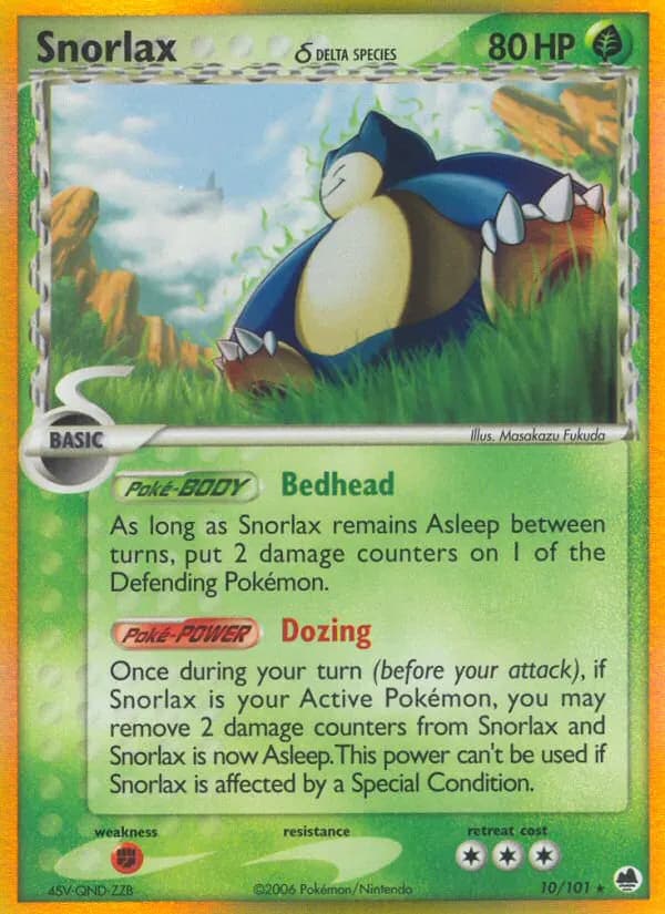 Snorlax δ — Dragon Frontiers 10 Pokémon card