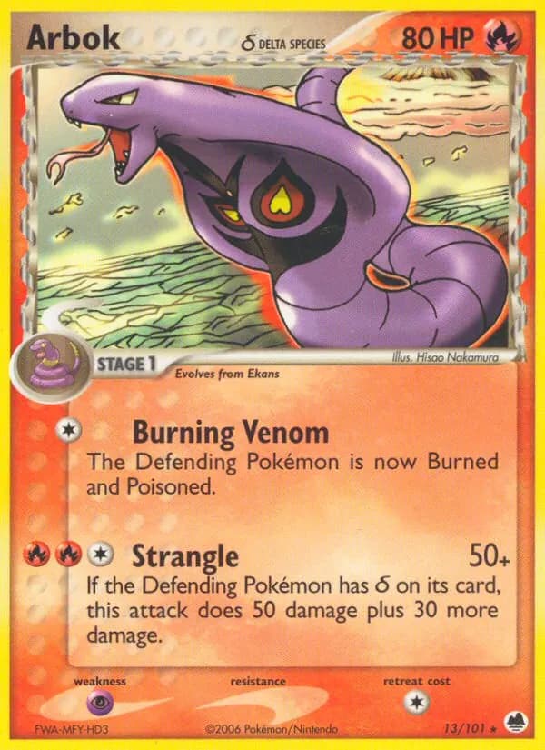 Arbok δ — Dragon Frontiers 13 Pokémon card