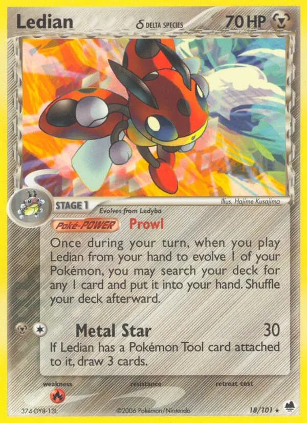 Ledian δ — Dragon Frontiers 18 Pokémon card