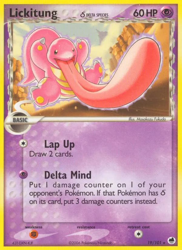 Lickitung δ — Dragon Frontiers 19 Pokémon card