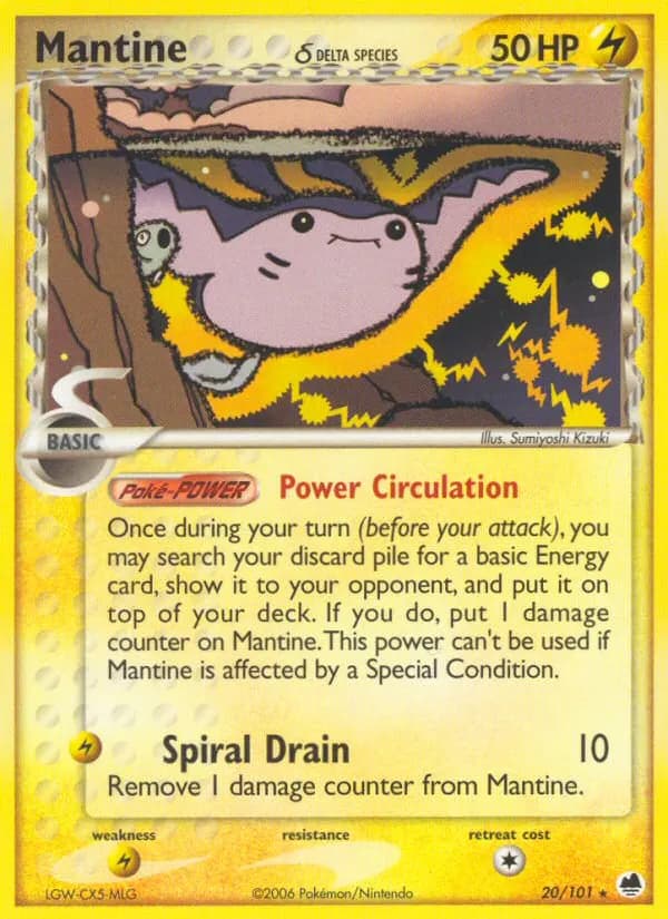 Mantine δ — Dragon Frontiers 20 Pokémon card