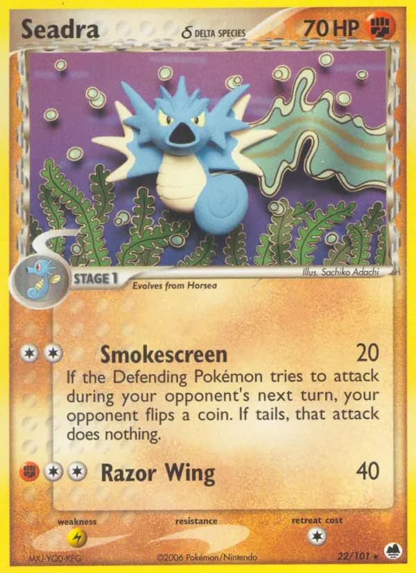 Seadra δ — Dragon Frontiers 22 Pokémon card