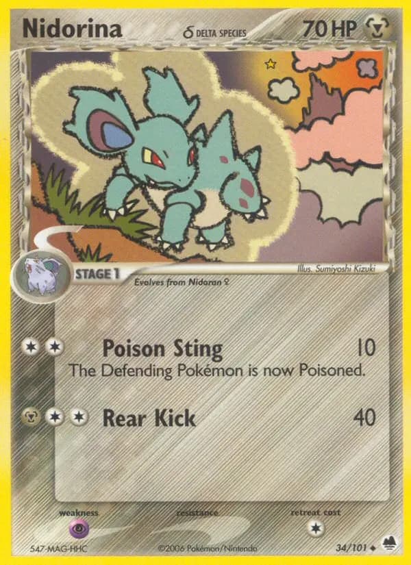 Nidorina δ — Dragon Frontiers 34 Pokémon card