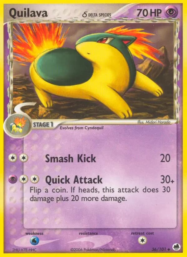 Quilava δ — Dragon Frontiers 36 Pokémon card
