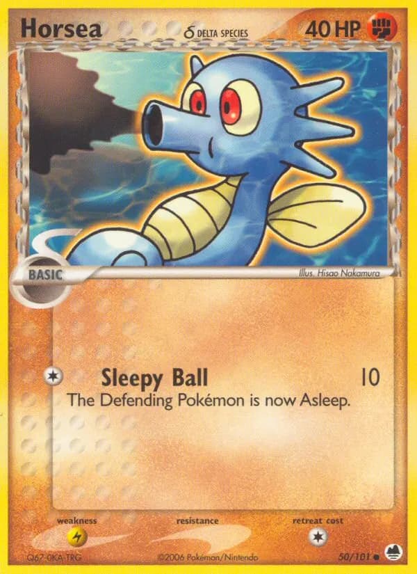 Horsea δ — Dragon Frontiers 50 Pokémon card