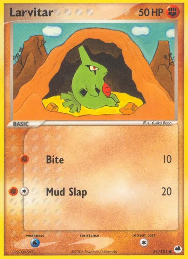 Larvitar — Dragon Frontiers 51 Pokémon card