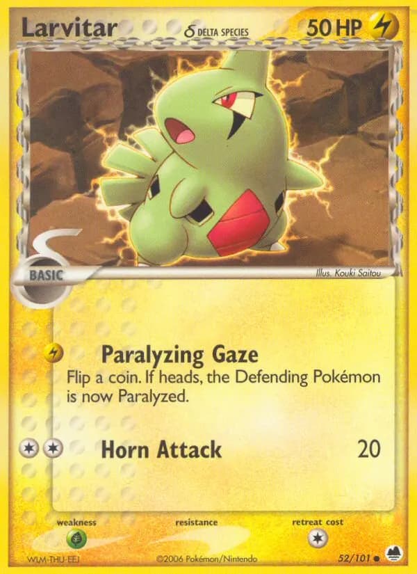 Larvitar δ — EX Dragon Frontiers 52 German Pokémon card
