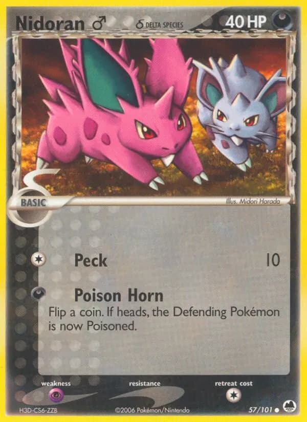 Nidoran ♂ δ — Dragon Frontiers 57 Pokémon card