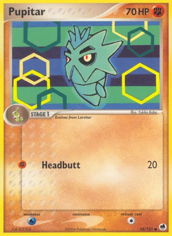 Pupitar — EX Dragon Frontiers 58 German Pokémon card