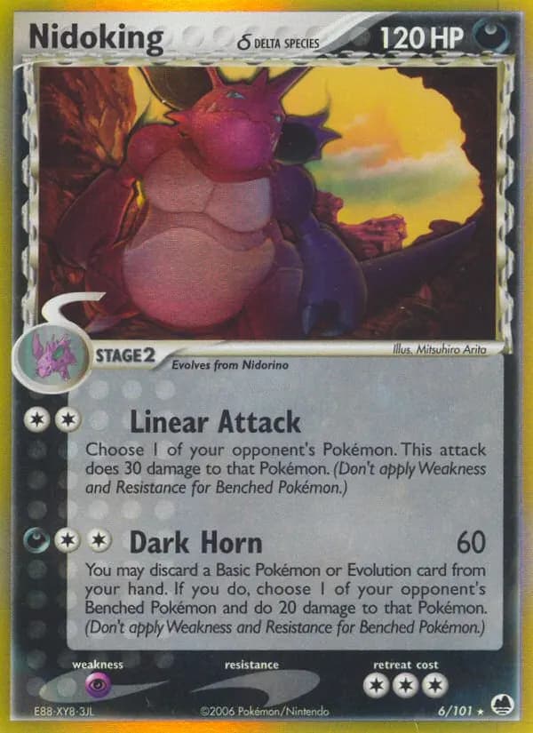 Nidoking δ — Dragon Frontiers 6 Pokémon card