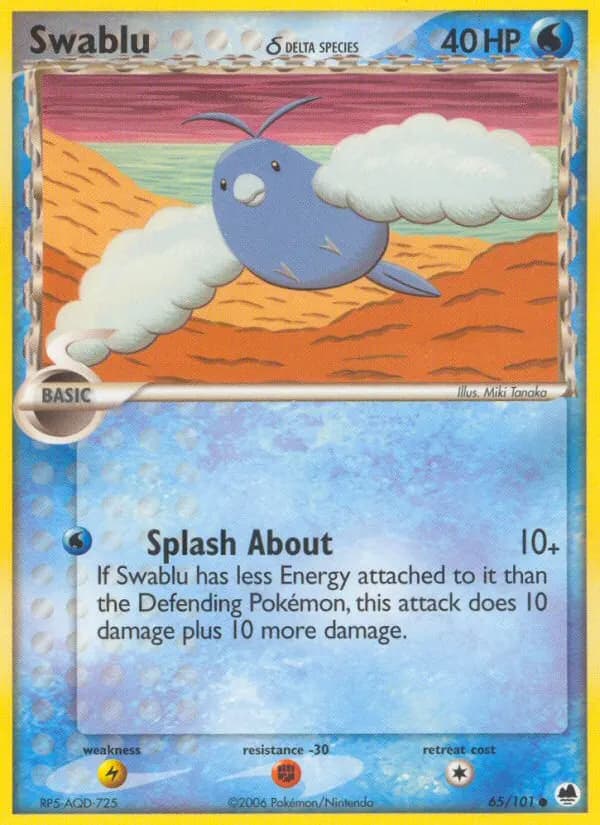 Swablu δ — Dragon Frontiers 65 Pokémon card