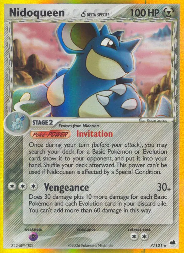 Nidoqueen δ — Dragon Frontiers 7 Pokémon card