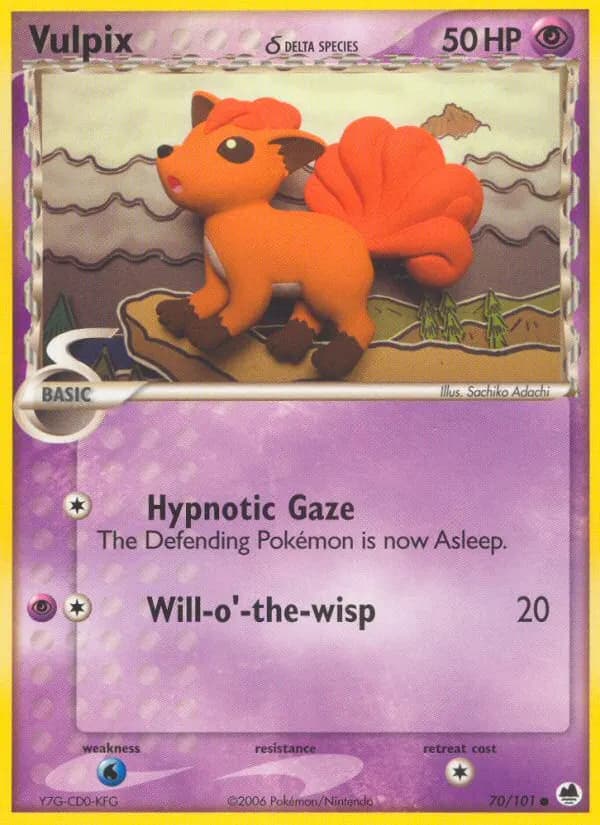 Vulpix δ — Dragon Frontiers 70 Pokémon card