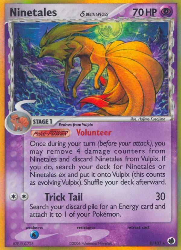 Ninetales δ — Dragon Frontiers 8 Pokémon card