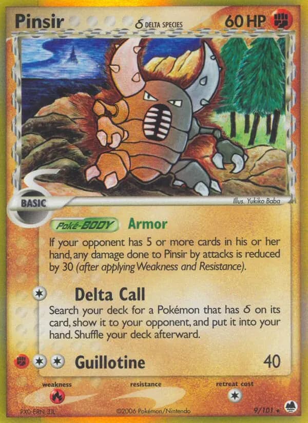 Pinsir δ — Dragon Frontiers 9 Pokémon card