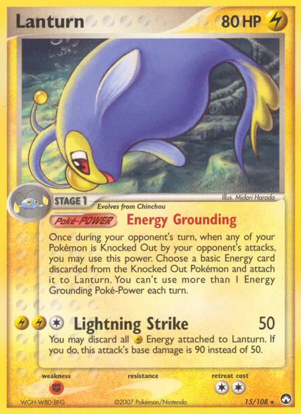 Lanturn — EX Power Keepers 15 German Pokémon card