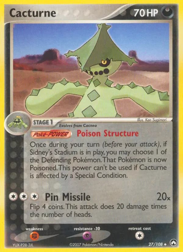 Cacturne — Power Keepers 27 Pokémon card