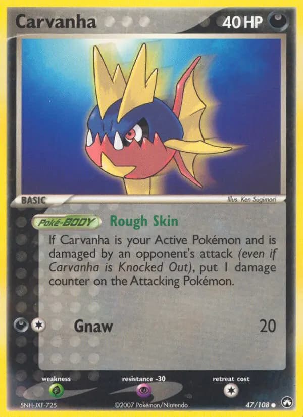 Carvanha — Power Keepers 47 Pokémon card