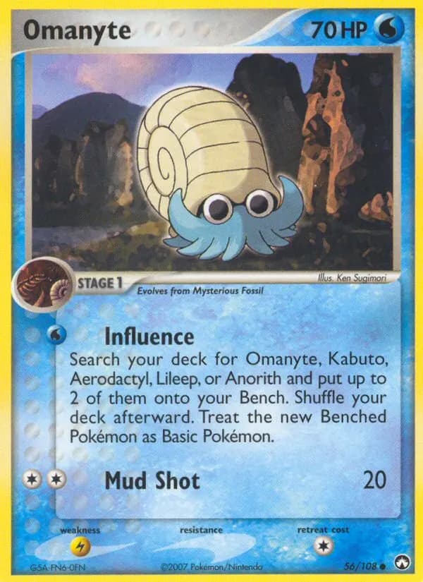 Omanyte — Power Keepers 56 Pokémon card